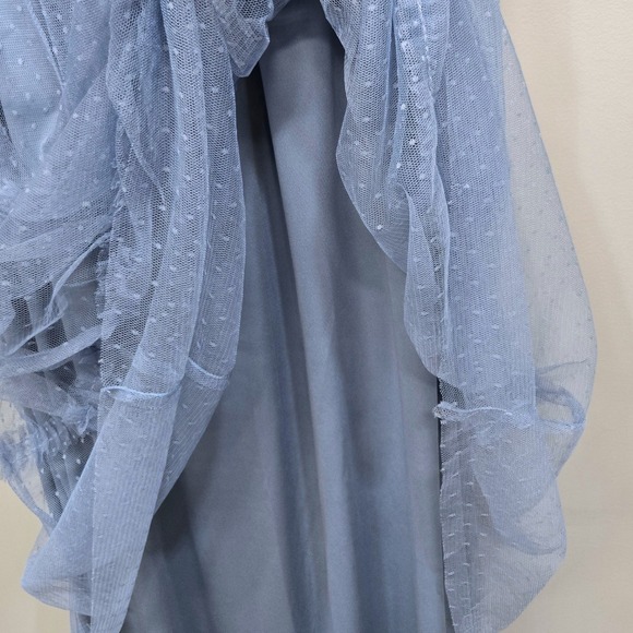Baltic Born Bexley Tulle Midi Dress XL Dusty Blue Milkmaid Tiered Flutter Sleeve - Picture 6 of 10